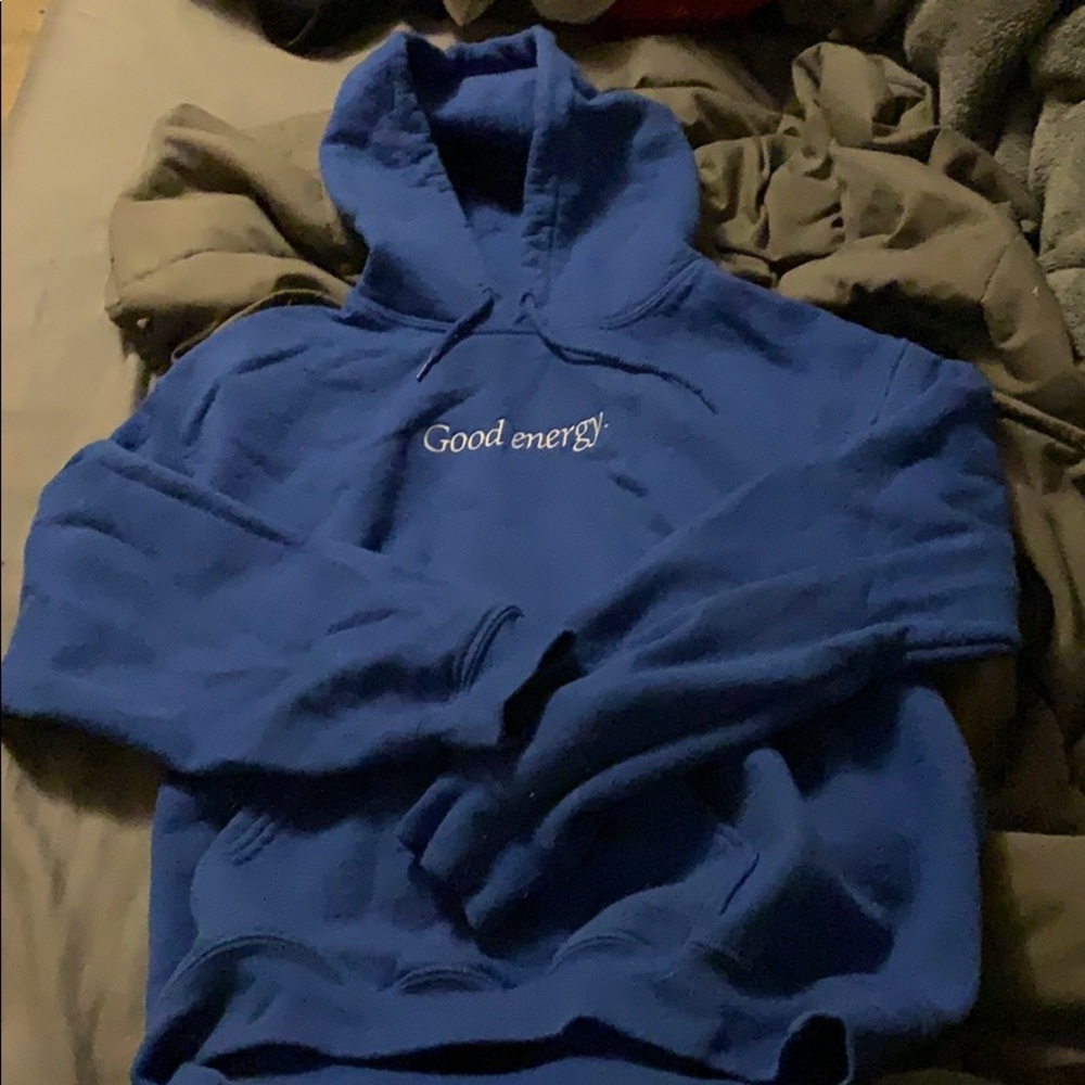 Blue “good energy” hoodie